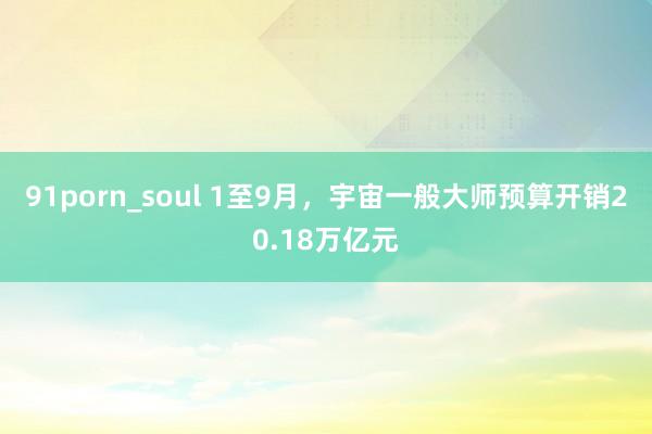 91porn_soul 1至9月，宇宙一般大师预算开销20.18万亿元