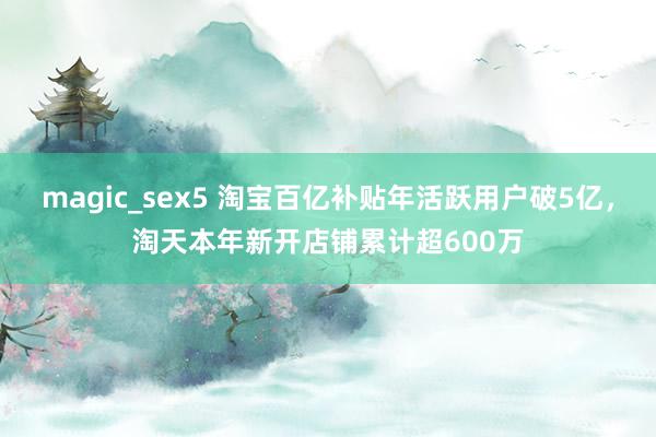 magic_sex5 淘宝百亿补贴年活跃用户破5亿，淘天本年新开店铺累计超600万
