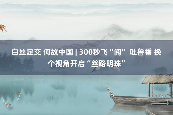 白丝足交 何故中国 | 300秒飞“阅” 吐鲁番 换个视角开启“丝路明珠”