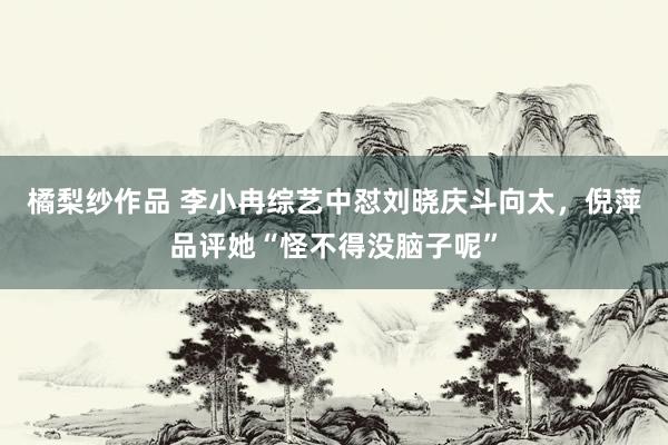 橘梨纱作品 李小冉综艺中怼刘晓庆斗向太，倪萍品评她“怪不得没脑子呢”
