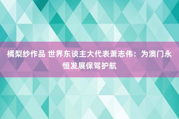 橘梨纱作品 世界东谈主大代表萧志伟：为澳门永恒发展保驾护航