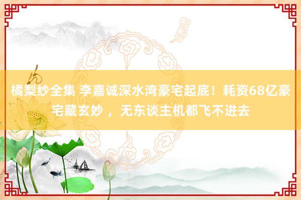 橘梨纱全集 李嘉诚深水湾豪宅起底！耗资68亿豪宅藏玄妙 ，无东谈主机都飞不进去