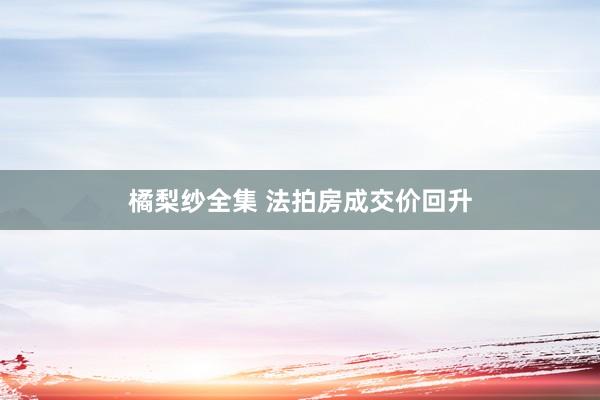橘梨纱全集 法拍房成交价回升