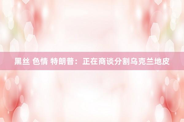黑丝 色情 特朗普：正在商谈分割乌克兰地皮