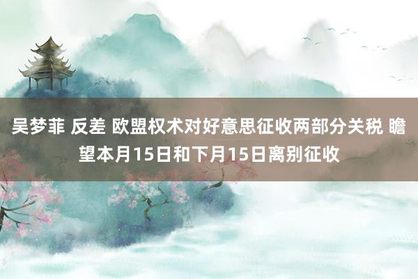 吴梦菲 反差 欧盟权术对好意思征收两部分关税 瞻望本月15日和下月15日离别征收
