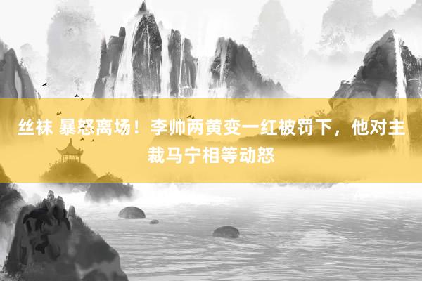 丝袜 暴怒离场！李帅两黄变一红被罚下，他对主裁马宁相等动怒