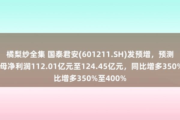 橘梨纱全集 国泰君安(601211.SH)发预增，预测一季度归母净利润112.01亿元至124.45亿元，同比增多350%至400%