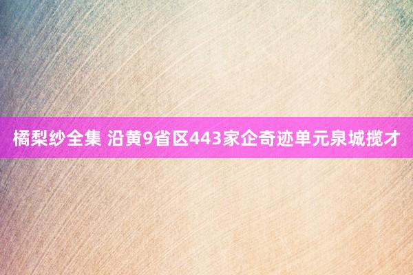 橘梨纱全集 沿黄9省区443家企奇迹单元泉城揽才
