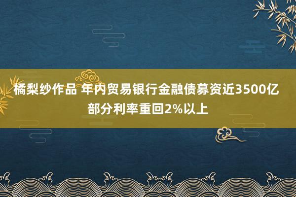 橘梨纱作品 年内贸易银行金融债募资近3500亿 部分利率重回2%以上