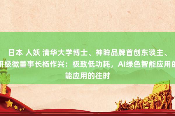日本 人妖 清华大学博士、神眸品牌首创东谈主、杭州研极微董事长杨作兴：极致低功耗，AI绿色智能应用的往时