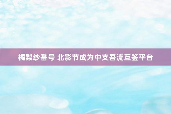 橘梨纱番号 北影节成为中支吾流互鉴平台