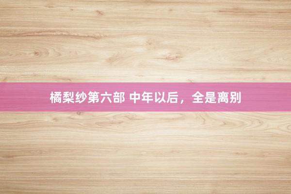 橘梨纱第六部 中年以后，全是离别